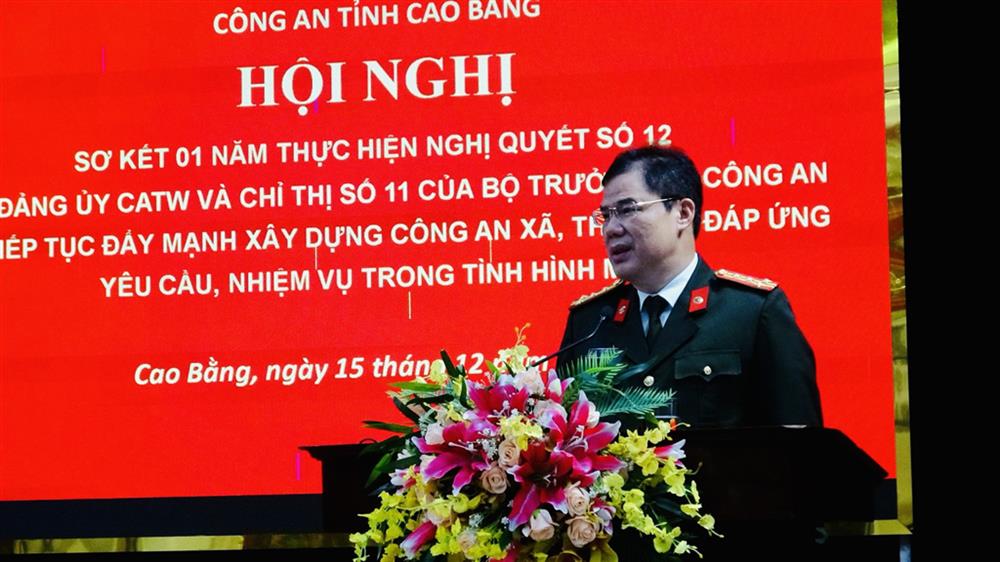Đại tá Vũ Hồng Quang phát biểu tại Hội nghị.
