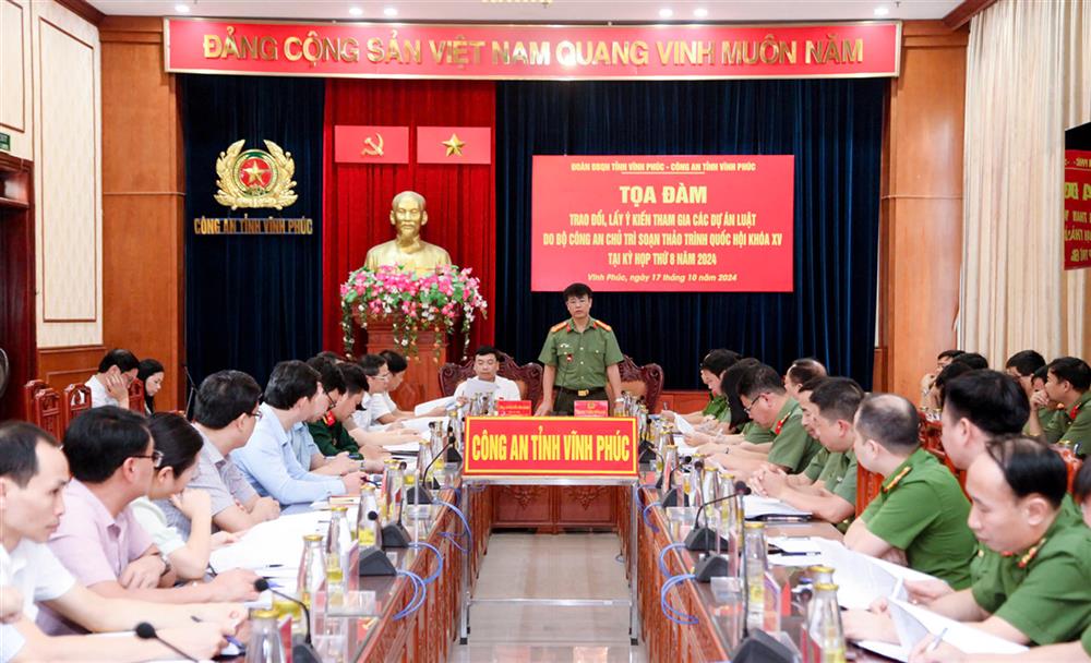Công an tỉnh Vĩnh Phúc tọa đàm, trao đổi lấy ý kiến tham gia các dự án Luật do Bộ Công an chủ trì soạn thảo.