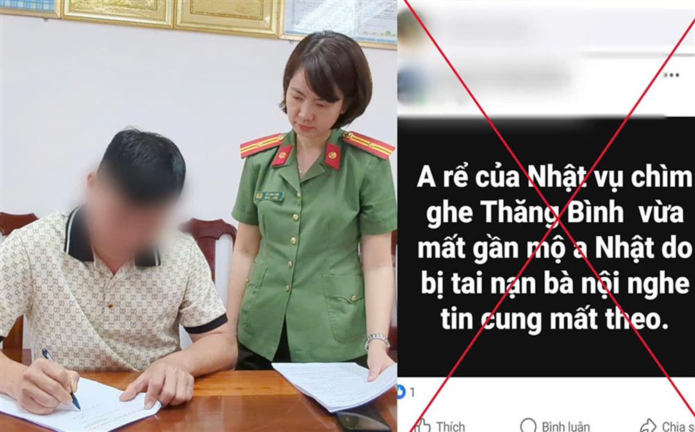 Cán bộ Phòng An ninh Chính trị nội bộ làm việc với T.T.N về cung cấp thông tin bịa đặt trên mạng xã hội.