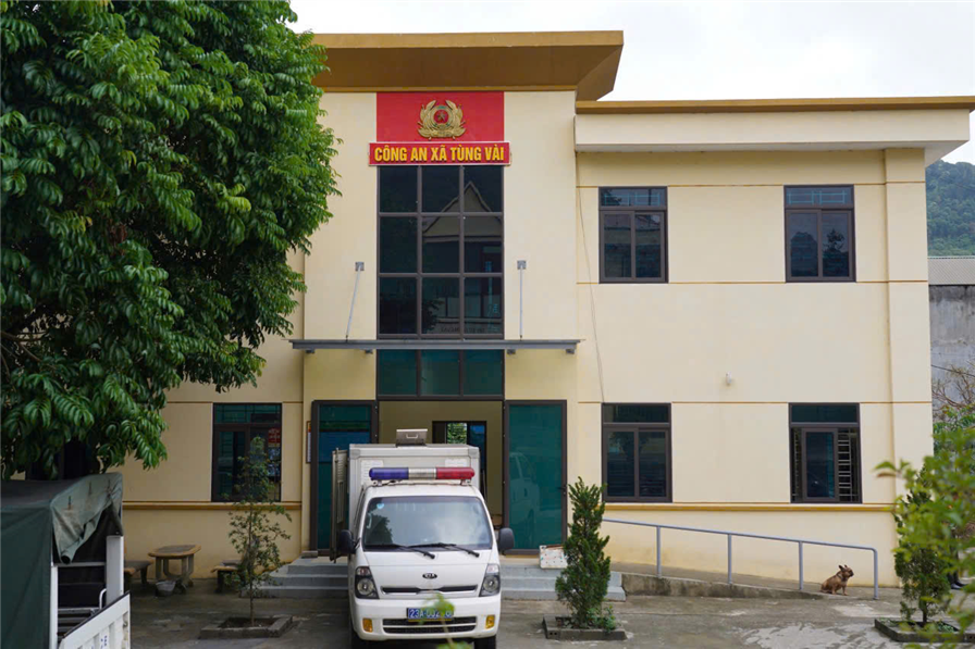 Toàn cảnh trụ sở Công an xã Tùng Vài, huyện Quản Bạ, tỉnh Hà Giang.
