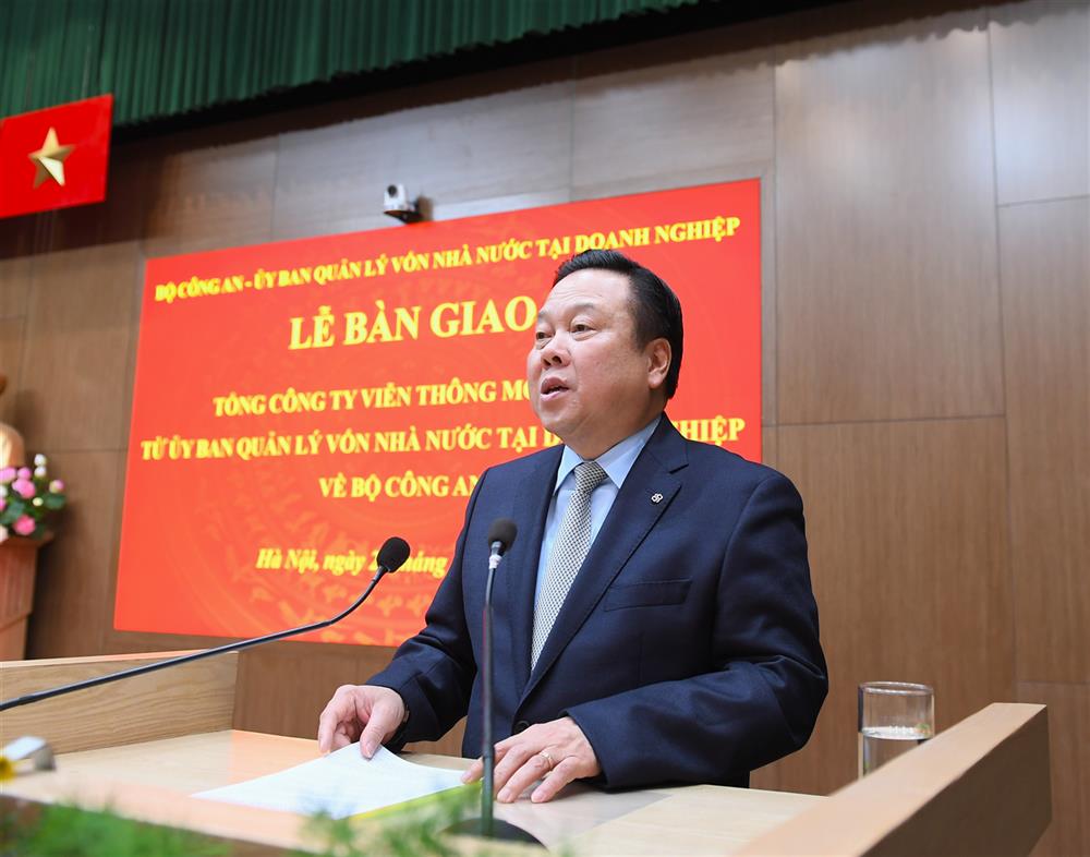 Đồng chí Nguyễn Hoàng Anh, Chủ tịch Ủy ban Quản lý vốn nhà nước tại doanh nghiệp phát biểu tại buổi Lễ.