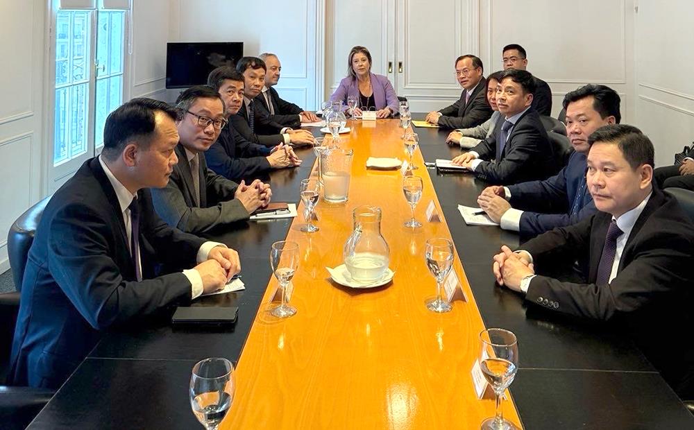 Thứ trưởng Nguyễn Văn Long hội đàm với bà Alejandra Moteoliva.