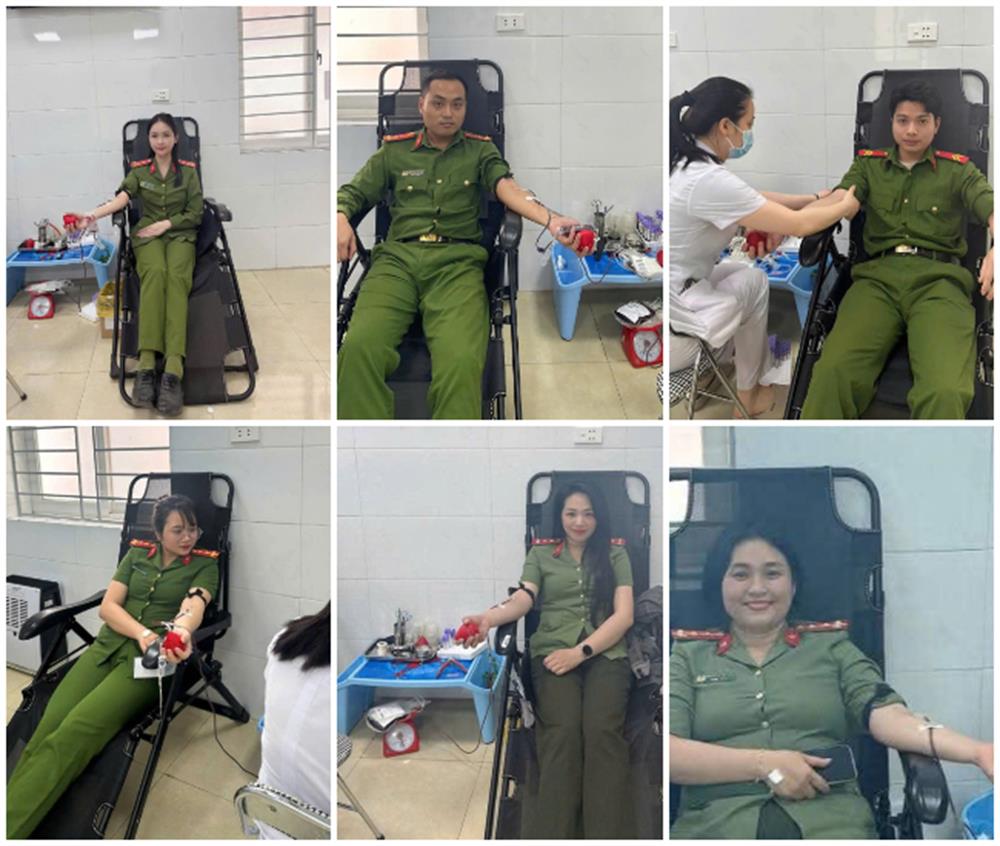 Ngay khi nhận thông tin có bệnh nhân nguy kịch cần hiến máu, nhiều cán bộ, chiến sỹ Công an tỉnh Nghệ An đã trực tiếp tham gia hiến máu.