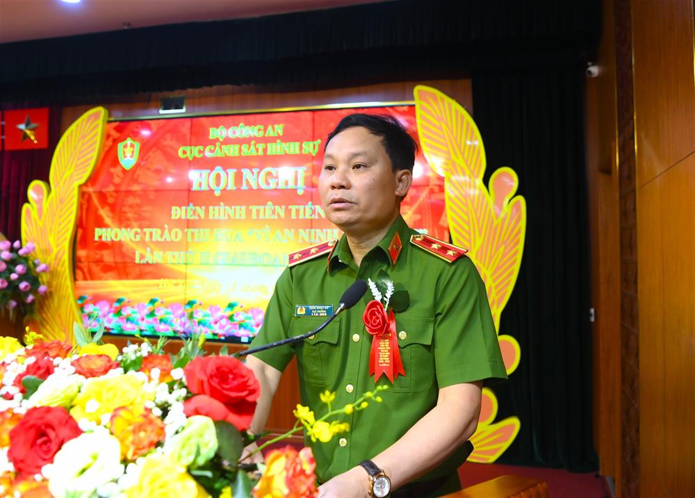 Trung tướng Trần Ngọc Hà, Cục trưởng Cục CSHS phát biểu tại Hội nghị.