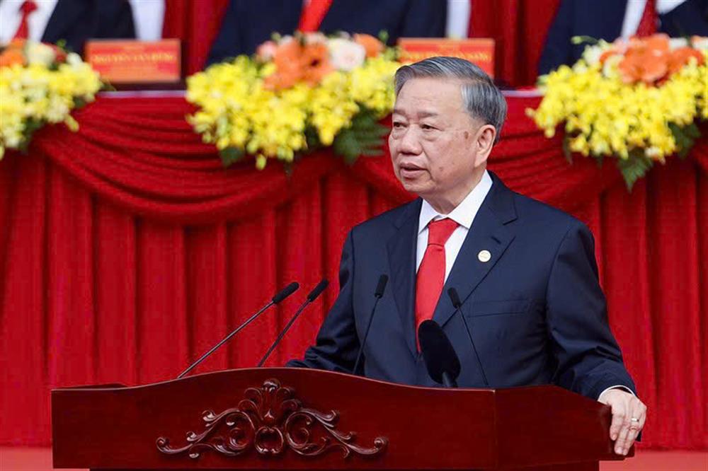 Đồng chí Tô Lâm, Tổng Bí thư Ban Chấp hành Trung ương Đảng Cộng sản Việt Nam dự và trình bày Diễn văn tại Lễ kỷ niệm.