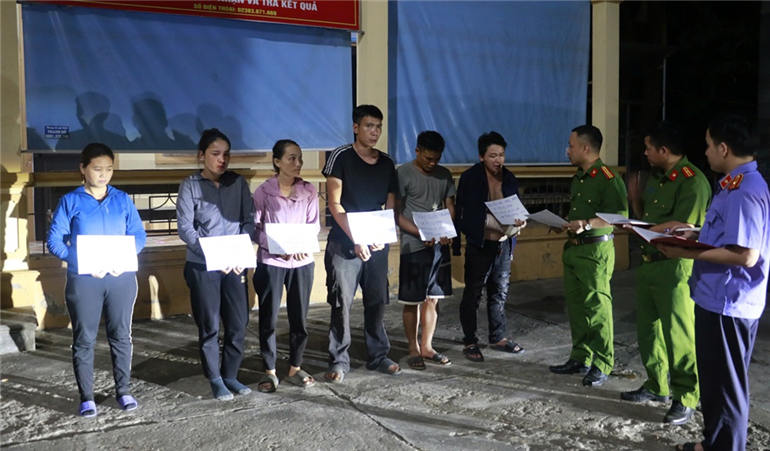 Các đối tượng trong vụ án bị Cơ quan Công an bắt giữ.