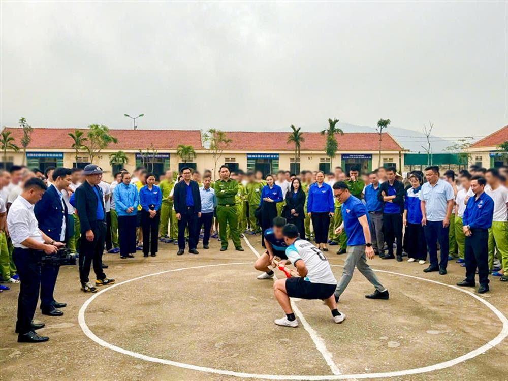 Cơ sở cai nghiện ma túy tỉnh tổ chức hoạt động thể dục thể thao cho các học viên.