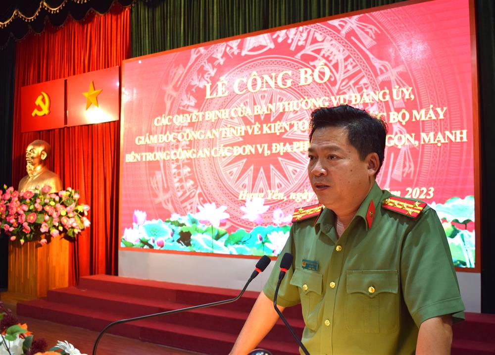 Đại tá Nguyễn Thanh Trường phát biểu tại buổi Lễ.