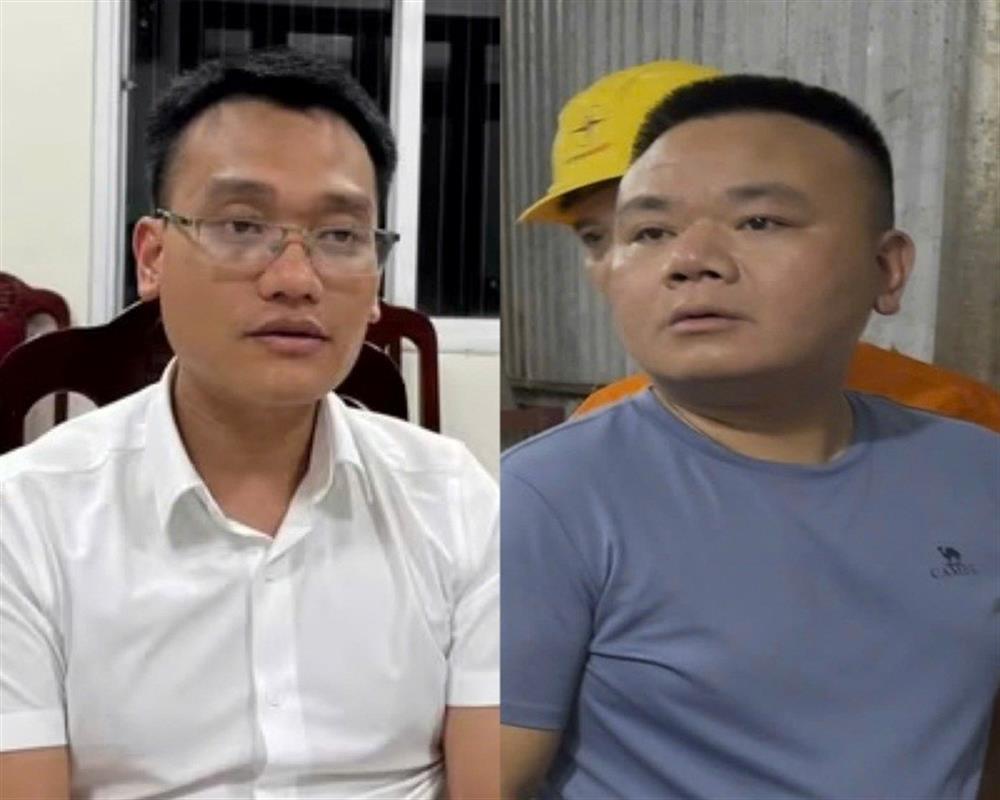 Đối tượng Phạm Đình Tuấn (áo trắng) và Phạm Đình Dũng (áo xanh).