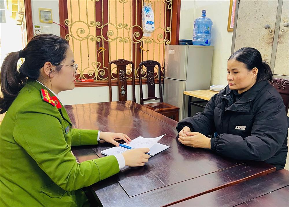 Đối tượng Quách Thị Nương tại Cơ quan Công an.