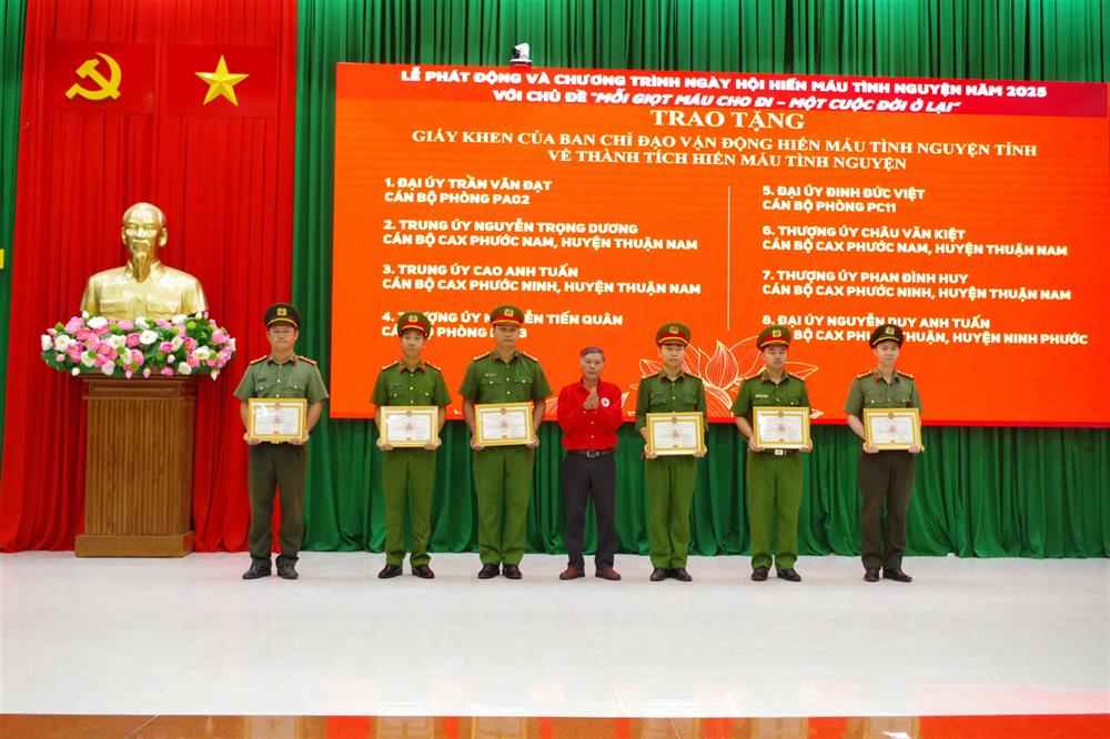 Ban chỉ đạo vận động hiến máu tình nguyện tỉnh tặng giấy khen cho 18 cá nhân đã có thành tích xuất sắc trong phong trào hiến máu tình nguyện năm 2024.