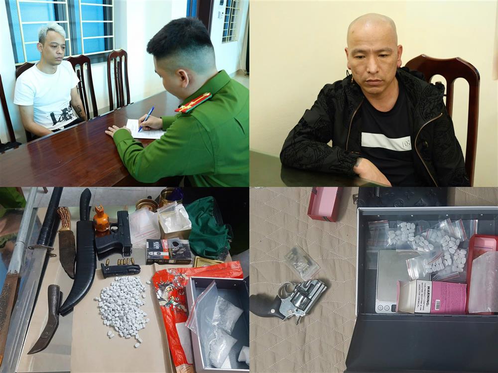 Các đối tượng và tang vật thu giữ.