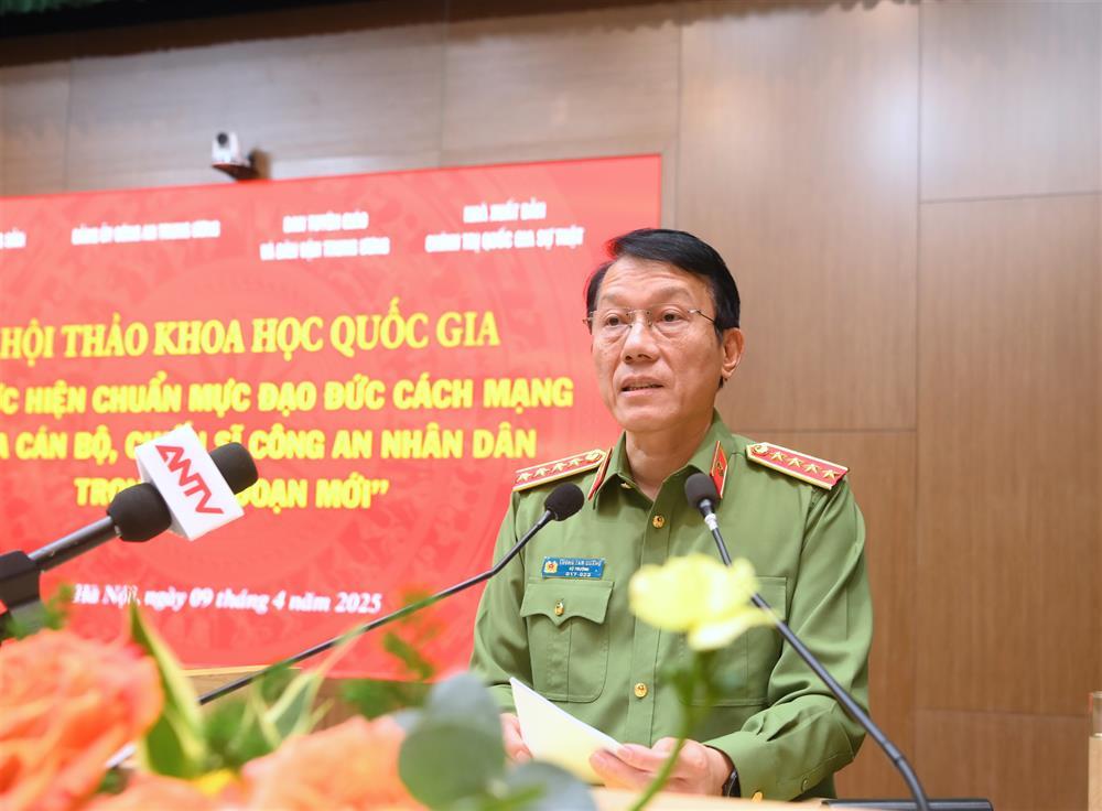 Đại tướng Lương Tam Quang, Bộ trưởng Bộ Công an phát biểu kết luận Hội thảo.
