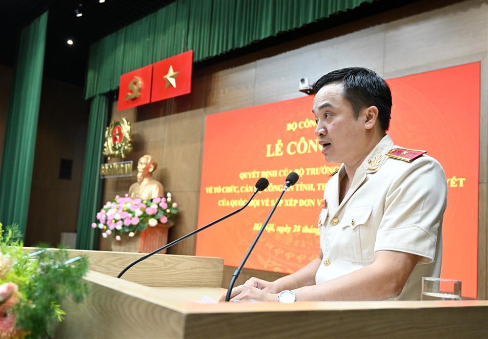 Đồng chí Thiếu tướng Mai Hoàng, Giám đốc Công an TP Hồ Chí Minh phát biểu tại buổi Lễ.